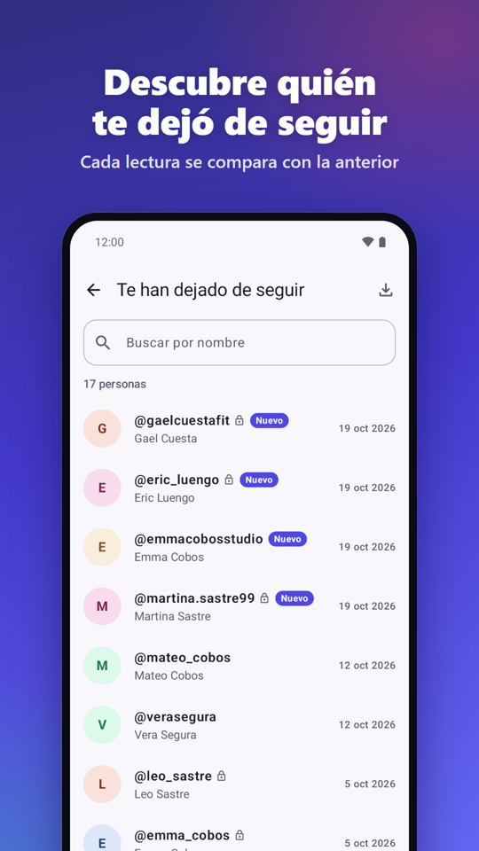 Lista de quienes te dejaron de seguir